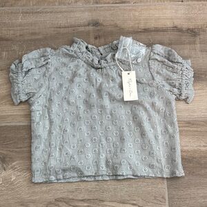 Rylee + Cru Gray Blouse Casual Heathered Top